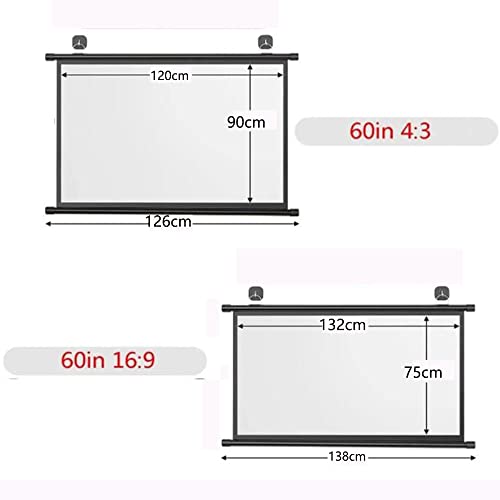Pantalla manual 60" para proyector, formato 4:3 miniatura 7