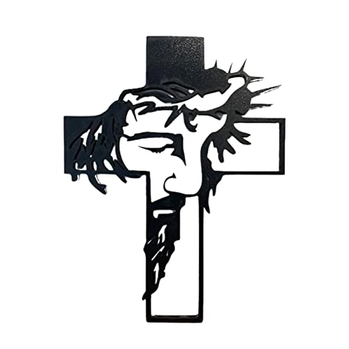 Zhenqi Décoration murale en forme de croix noire - Design délicat et léger - Pour décoration de maison de Pâques - Pour intérieur et extérieur