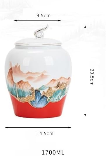 SONGCHAO Sugar Jar Chinese Style Ceramic Tea Cans Gold-Painted Warehouse Home Room Club Loose Storage Ornaments Tea Canister