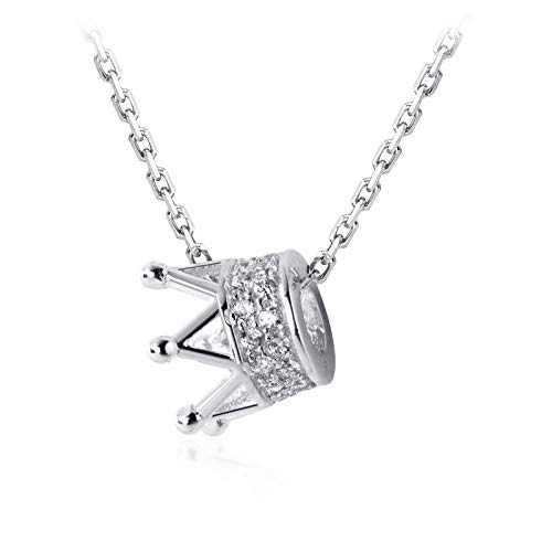 Collier couronne en argent 925, un bijou élégant d'une brillance durable pour femme