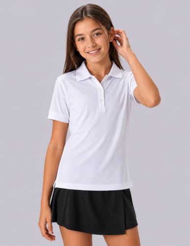 Image of Liberty Pro 3 Pack Youth Girls Short Sleeve Golf Polo Shirts | Collared Shirts, 3-Button Placket, Moisture Wicking Tops for Kids, Teens, School Uniform, Golf, Tennis