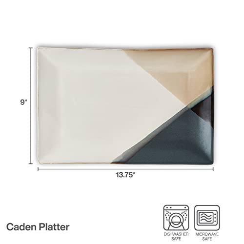 Gourmet Basics by Mikasa Caden Rectangular Serving Platter, 13.75 Inch, Multicolored - Thumbnail 3