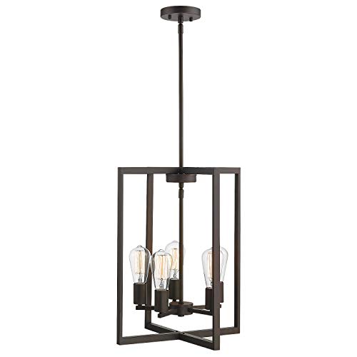 Emliviar 5-Light Lantern Pendant Light, Vintage Chandelier for Dining Room, Oil Rubbed Bronze Finish, 2A2-D5 ORB