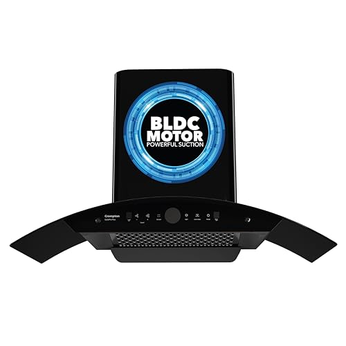 Image of Crompton QuietPro Plus BLDC 1660m3 /hr 90cm Curved Chimney| Filterless Intelligent Autoclean| Smart On| Built In Oil Collector| Touch+ Motion Sensor Control| 10Yrs Motor & 2Yrs Overall Warranty