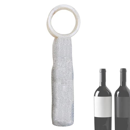 de vino de diamantes con asa de diamantes de imitación, de taza ligera tejida a mano | de taza brillante tejida a mano para botella de agua, de taza brillante tejida a mano