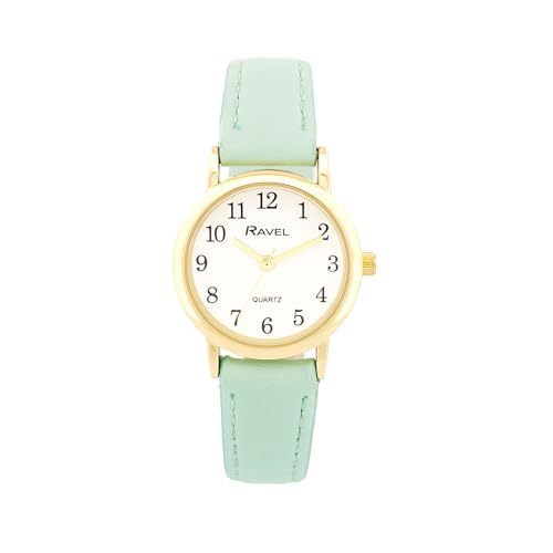 Ravel - Montre de Tous Les Jours aux Couleurs Pastel pour Femmes (boîtier 27 mm) - Quartz Analogique - R0137.31.2 - Vert/Couleur Or