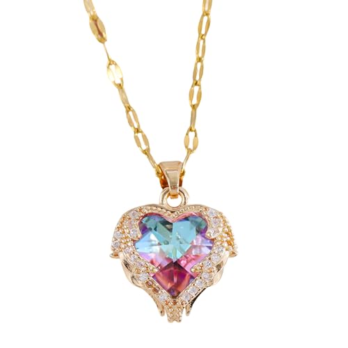 Collier de coeur en zircon noir pavé d'un éclat cristal exquis au design de luxe intemporel