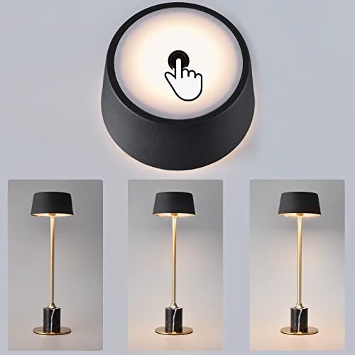 Tidatik Cartina Cordless Table Lamp, Portable Led Nightstand Lamp, Battery Powered Touch Dimmer, Small Gold Rechargeable Desk Lamp For Kids, Bedrooms, Living Room, Restaurant (Black)… #TOP7