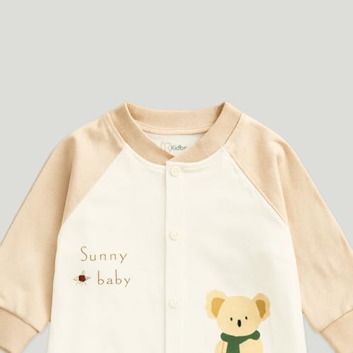 Image of Kidbea Soft Cotton Unisex Baby Onesie Romper | Cute & Multiple Prints Full Sleeve Sleepsuit for Infant | Comfortable Trendy Bodysuit