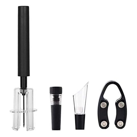 ALUYF 4-in-1 Weinöffner Set Luftdruck Weinöffner Luftdruck Wein Korkenzieher Weinbelüfter Ausgießer Wine Vacuum Stopper Cover