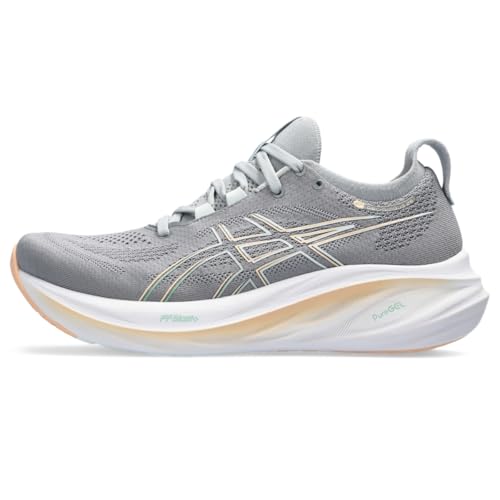 ASICS Women's Gel-Nimbus 26 Running Shoe, 8.5, Sheet Rock/Pale Mint