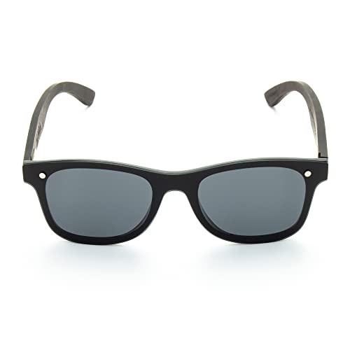 Image of Aluna - Wood and Bamboo Sunglasses For Men and Women, Modern Polarized Wayfarer, Plastic Framed Wooden Glasses