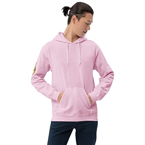 Sweat à capuche rose clair XXXXL unisexe en coton et polyester doux
