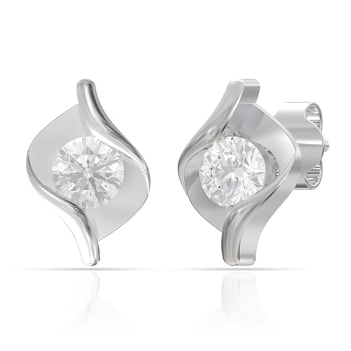 Image of 925 Pure Silver Earrings for Women | Hallmarked Pure Silver Stud Earrings | Hypoallergenic Lightweight Daily Wear Jewellery | Gift for Wife, Girlfriend, Mother, Sister | Birthday, Anniversary, Rakhi