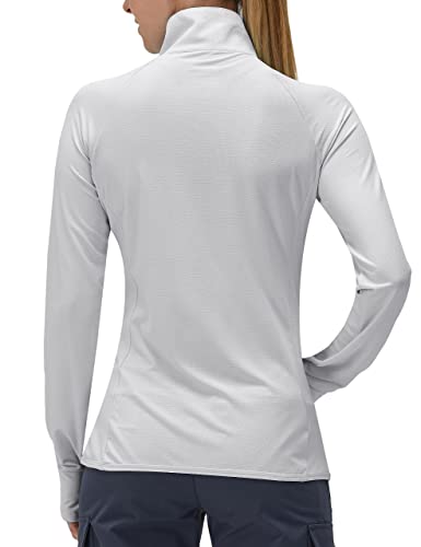 Image of Women's UPF 50+ UV Sun Protection Clothing Long Sleeve Athletic Hiking Shirts Lightweight SPF Zip Up Outdoor Jacket