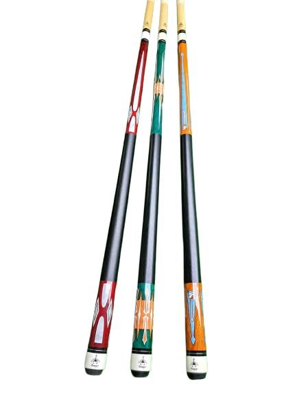 KBA American Billiard Pool Snooker Cue Stick American Designer Cue Stick for American, Pool & Snooker Table Tip Size- 12mm (3pcs)