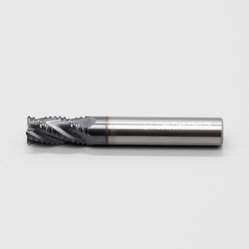 Image of Roughing End Mill JESTUOUS Carbide Square Nose 4 Flute Fine Tooth Bit 3 /8 inch Shank Dia. 3 /4 inch Flute Length for Milling Metal Steels,1 Piece