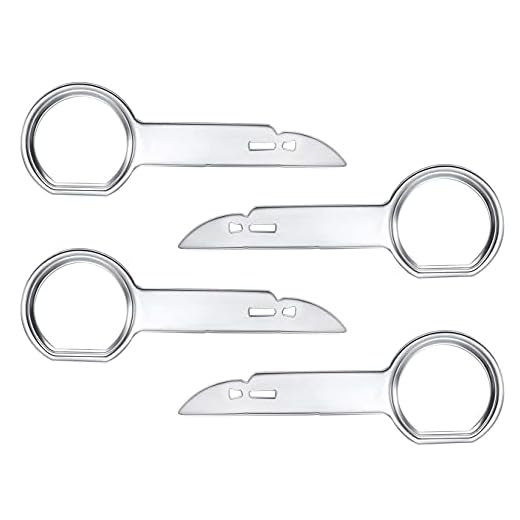 Voarge 4 Piezas Herramienta de extracción de Radio de Coche DIN liberación Teclas Clave para Coche/Auto/Automóvil/Car/Cars Disco Unidad Principal Reproductor de CD estéreo Clavijas Universal