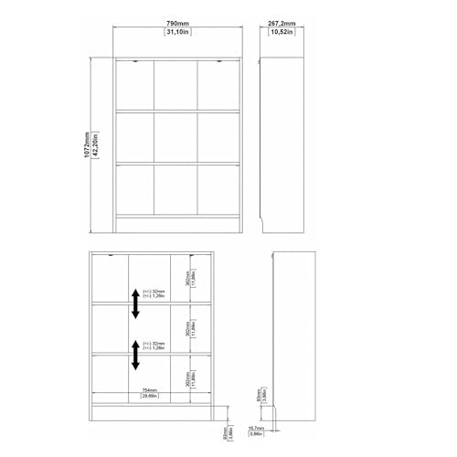 Librería estantería para libros de madera Turia con acabado exclusivo roble patinado 5