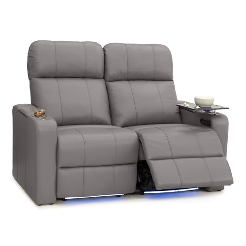 Image of Seatcraft Monterey Home Theater Seating Gray Row of 2 Loveseat