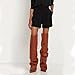 THESHY Women's Fold Over Boots Thigh High Over The Knee Boots Pointed Toe Stiletto High Heel Leather Boots Pull-on Fashion Dress Shoes