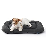 BEDSURE waschbar Hundekissen für mittelgroße Hunde - dünne Hundebette kleine und mittelgroße Hunde, weiche und Bequeme Hundematte mit Rutschfester Unterseite- 74x46 cm,Dunkelgrau
