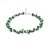 925 Sterling Silver Dangling Rosary Beaded Necklace – Handmade Gemstone Beads Jewelry for Women – Boho Style Necklace (Gold Finish, Ruby Quartz, 36 Inch)