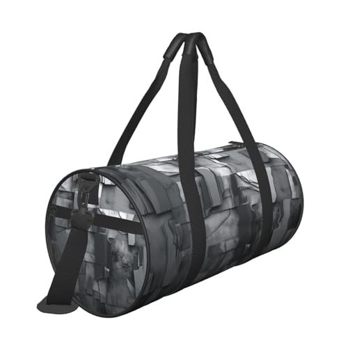 Abstract Gray printed Travel Bag Casual luggage bag3