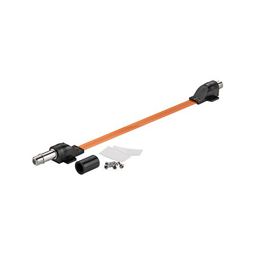 Goobay 71410 Waterproof SAT Window Feed-Through, Extremely Flat (0.3 mm), 0.5 m Cable Length