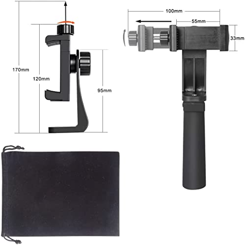 Ergonomic Anti-falling Cell Phone Vlogging Hand Grip Stabilizer Smartphone Holder Rig Mount Video Kit w/Safety Strap Portable Selfie Stick for iPhone Samsung (Landscape+Portrait)-Mic/Light Adaptable