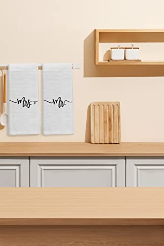 Knibeo Mr. And Mrs. Hand Towels For Bathroom,16 X 24 Inch Set Of 2 Soft And Absorbent Bath Towels Set,Anniversary Wedding Engagement Gifts For Couples #TOP3