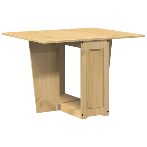 Table de salle à manger pliante en pin massif marron Corona extensible avec rangement - 2