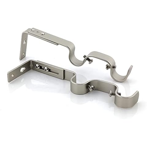 GIRASOLE HOME® Soporte doble ajustable abierto para 2 barras de cortina Cover