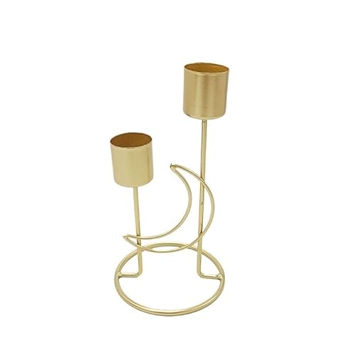 Gudisyoo Chandelier en Fer for Vacances, Artisanat en Fer, Bougie Romantique, Ornements de Salon et de Chambre à Coucher, Chandelier en métal/83 (Color : 0287gold)