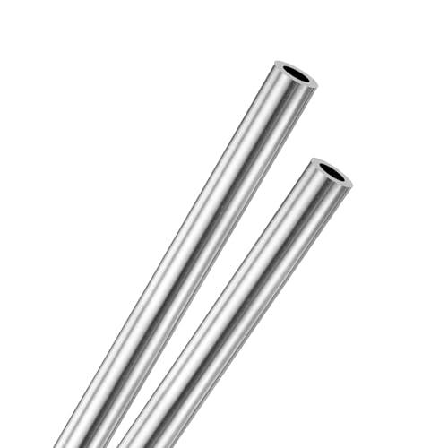 M METERXITY 2-Pack 250mm 316 Stainless Steel Tube, 5mm OD 1mm Wall Thickness Seamless Stainless Steel Tubing for Construction/Machining/DIY Crafting, Metal Straight Pipe [0.2x0.04x9.8IN]