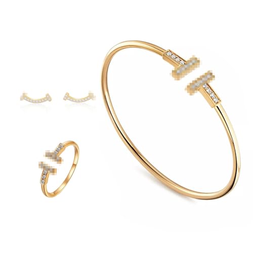 Bangle Bracelets for Women Gold Shine Earrings Rings Bangles Sets