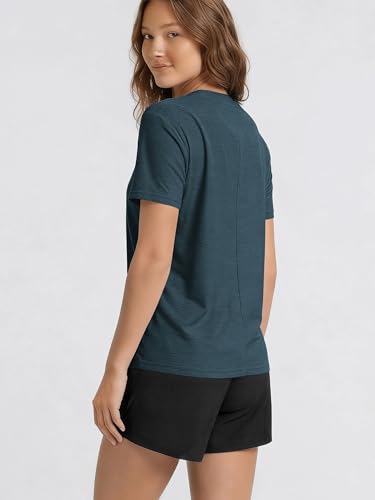 Image of ODODOS Women's Performance Cropped Tee Ultra Soft odSTRATUM Tech Short Sleeve Relaxed Top Crew Neck T-Shirts