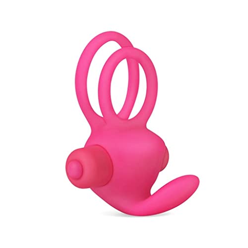 Power Clit Duo Cockring en silicone Rose
