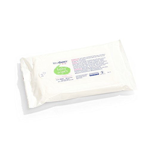 MediChoice Unscented Baby Wipes, Softpack, 6.5x8.5, 88202, White (Pack of 40)