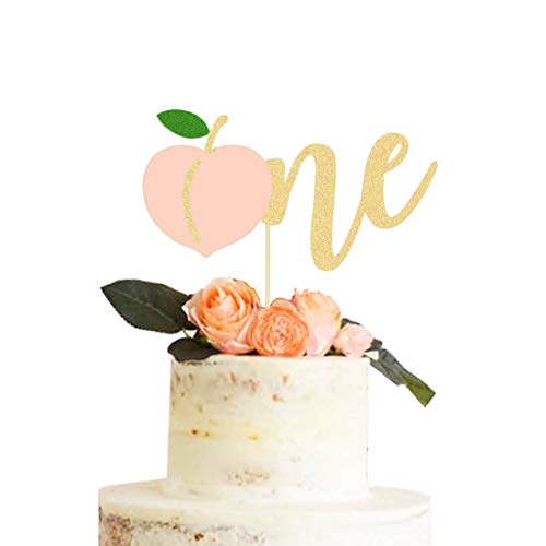 HEETON Peach One Cake Topper One Sweet Peach First Birthday Sweet as a Peach Party Decorations Supplies Baby Boy Girl