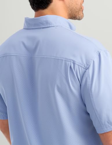Image of HUK Men's Tide Point Kc Scott Original Artwork Short Sleeve Shirt, Fishing Button Down
