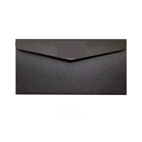 Sobres de papel perlado gruesos 22x11cm para invitaciones de boda con diseño dorado y negro
