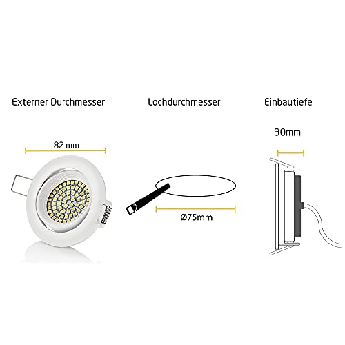 Sweet Led®, set di 6 faretti a LED, design piatto