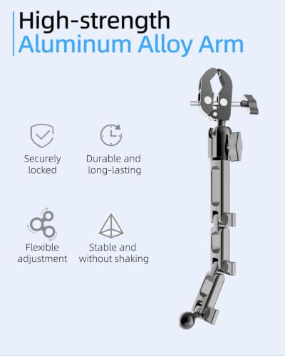 Image of Quyee Phone Holder Car, Rear View Mirror Phone Holder - Aluminum Alloy Mount Multi-Angle Adjustment Rotatable and Retractable Compatible with All 4-7 Inch iPhone and Android Cell Phones