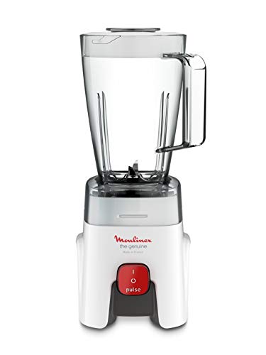 MOULINEX Blender | Genuine 1.75 L Blender Smoothie Maker | Mixer | 500 W |2 Attachments | One Speed and Pulse Function |White | 2 Years Warranty | LM242B28
