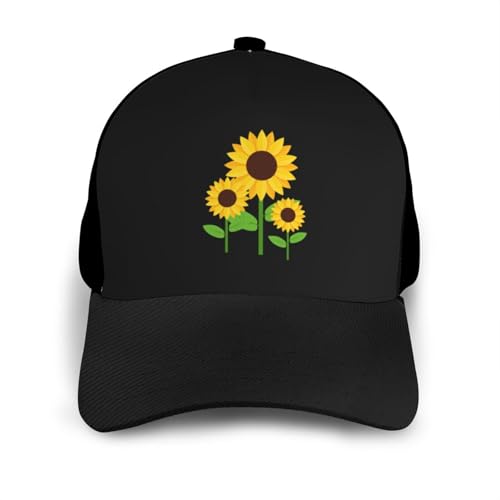 Sunflower Unisex Classic Adjustable Curved Brim Baseball Cap, Trucker Hat3