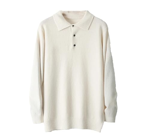 Dcvmvmn Men's Wool Warm Sweater Winter Knitted Pullover Casual Loose Large Size Jumper White