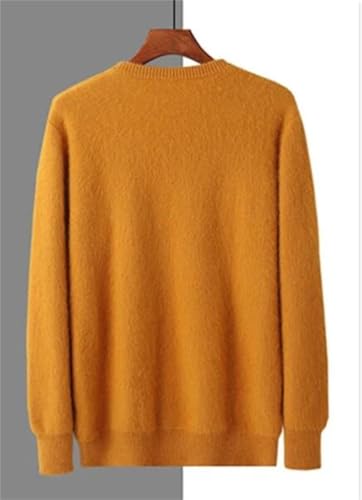 Rfmfkkg Men's Mink Sweater Crew Neck Thickened Twisted Flower Business Casual Long Sleeved Pullover Jumper3