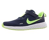 Nike Kids Revolution 5 Pre School Running Shoe (Midnight Navy/Ghost Green, Numeric_1_Point_5)