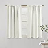 PANELSBURG 42 Inch Short Window Curtains for Kitchen Living Room,Thermal Insulated Curtains for Winter,2 Panels Set,Cream Colored